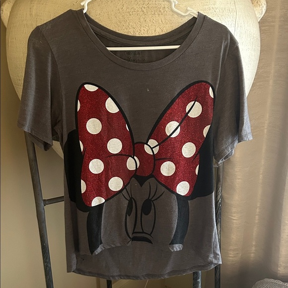 Disney Tops - Disney Minnie Gray Tee with Red and White Bow